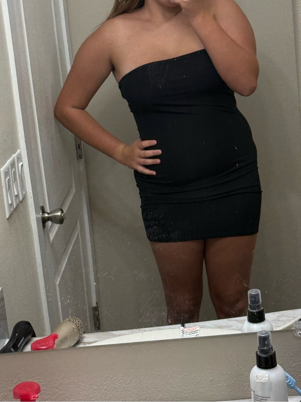 No Boundaries Black Strapless Bodycon Mini Dress